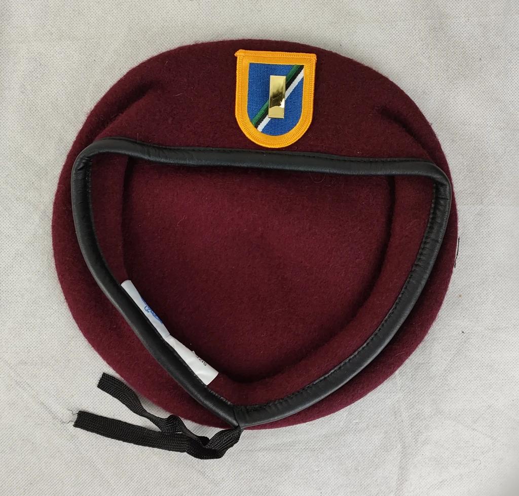 ALL SIZES US ARMY 160TH SPECIAL OPERATIONS AVIATION REGIMENT DARK RED WOOL BERET  SECOND LIEUTENANT RANK INSIGNIA HA